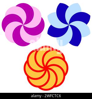 Modern colorful cartoon circles. Comic drawing. Circle frame set. Vector illustration. stock image. EPS 10. Stock Vector