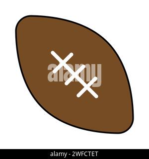 American football icon. Brown sign. Game symbol. Isolated object. Hand drawn art. Vector illustration. Stock image. EPS 10. Stock Vector