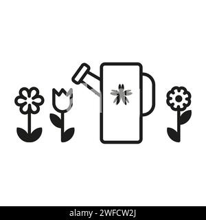watering can flowers icon. Plant equipment. Vector illustration. Stock image. EPS 10. Stock Vector