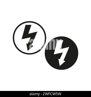 Lightning bolt icons in flat and line art style. Design for web and ...