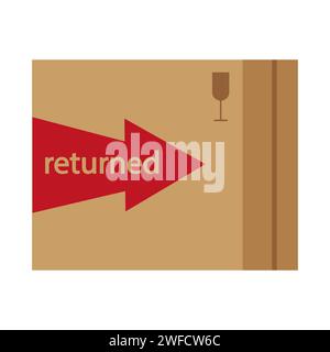 Return box in flat style. Deliver goods. Vector illustration. stock image. EPS 10. Stock Vector