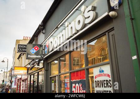 Domino's Pizza takeaway, Crystal Palace, Westow Hill, London, SE19, England, U.K. Stock Photo