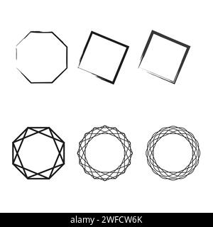 wreath shape brush. Space pattern. Vector illustration. stock image. EPS 10. Stock Vector
