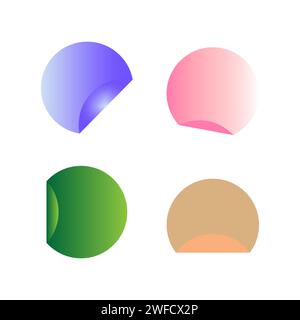 round label stickers. round sticker labels with a curved corner. Vector illustration. stock image. EPS 10. Stock Vector