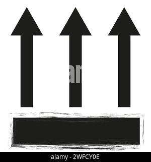 Different straight brush arrows. Exclusive arrows. Hand up. stock image. EPS 10. Stock Vector