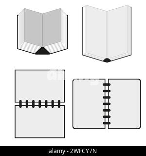 Books icons set. Side view. Vector illustration. stock image. EPS 10. Stock Vector