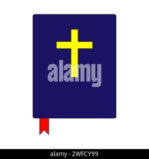 Holy bible icon. Colored element. Religion background. Isolated object. Flat design. Vector illustration. Stock image. EPS 10. Stock Vector