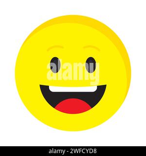 Smile icon. Realistic yellow character. Emoji face. Vector illustration. stock image. EPS 10. Stock Vector