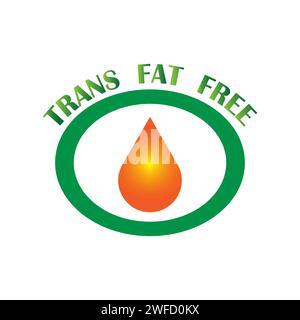 Trans fat free drop. Vegan food logo. Vector illustration. stock image. EPS 10. Stock Vector