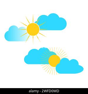 cartoon clouds sun. Good morning. Vector illustration. stock image. EPS 10. Stock Vector