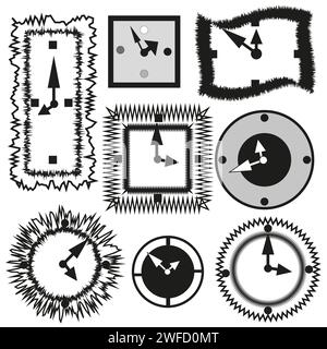 vintage alarm clock. Classic set. Travel time. Round clock. Vector illustration. stock image. EPS 10. Stock Vector