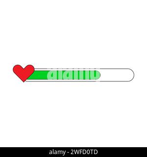 Heart loading line. Design valentine element. Love symbol. Love time. Red heart. Vector illustration. stock image. EPS 10. Stock Vector