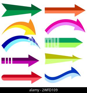Colored arrows. Arrow 3d vector icon. Vector illustration. stock image. EPS 10. Stock Vector