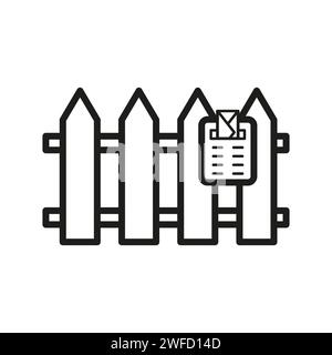 mailbox fence icon. Postbox on a wooden fence. Vector illustration. Stock image. EPS 10. Stock Vector