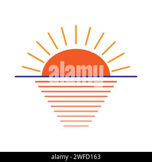 rising sun icon. Vector illustration. stock image. EPS 10. Stock Vector
