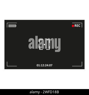Flat camera focus icon. Digital technology background. Vector illustration. Stock image. EPS 10. Stock Vector