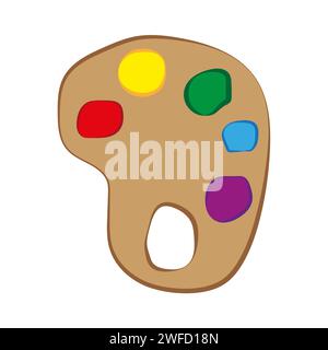 cartoon paint palette. Creative concept. Vector illustration. stock image. EPS 10. Stock Vector