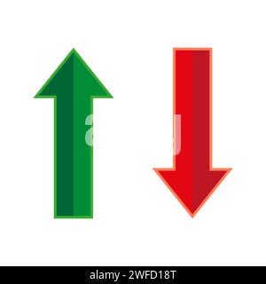 Green arrow up, red arrow down. Vector illustration. EPS 10. Stock Vector
