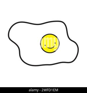 Scrambled eggs line in line art style. Logo symbol. Vector illustration. stock image. EPS 10. Stock Vector
