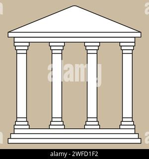 Roman columns roof. Classic roman columns roof, great design for any purposes. Vector illustration. EPS 10. Stock Vector