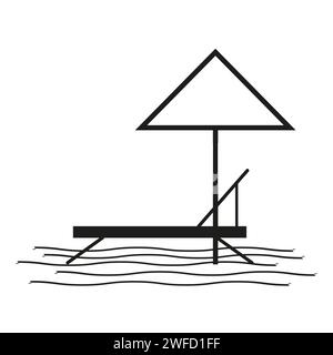 Beach chair umbrella icon. Travel concept. Tourism concept. Vector illustration. Stock image. EPS 10. Stock Vector