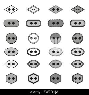 Buttons clothes different. Different apparel collection. Vector illustration. stock image. EPS 10. Stock Vector