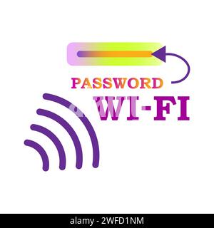 Icon with wifi password. Digital technology background. Vector illustration. stock image. EPS 10. Stock Vector