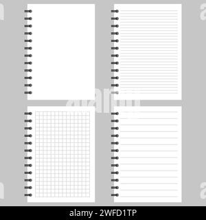 booklet with spring. School notebook. Notepad illustration. Vector illustration. EPS 10. Stock Vector