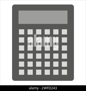black calculator icon. Financial technology concept. Education concept. Vector illustration. Stock image. EPS 10. Stock Vector