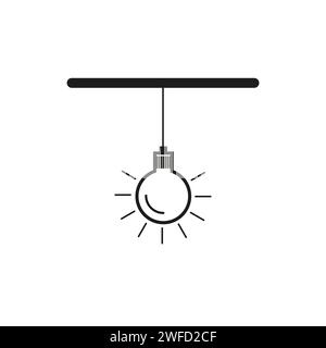 Retro light bulb ceiling icon. Vector illustration. Stock image. EPS 10. Stock Vector