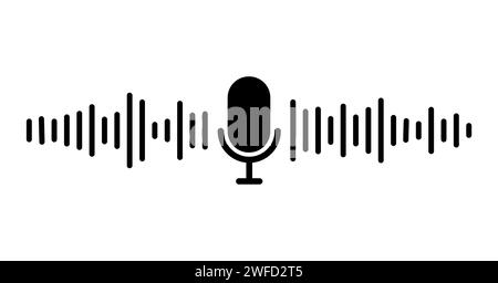 Sound wave icon.  Music symbol. Microphone sound wave. Vector illustration. stock image. EPS 10. Stock Vector