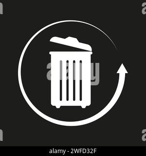 trash can arrow icon. Vector illustration. EPS 10. Stock Vector