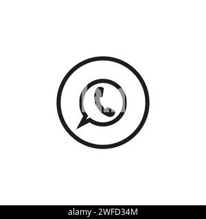 Handset message. Speaker icon. Communication, internet concept. Call symbol. Vector illustration. stock image. EPS 10. Stock Vector