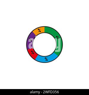 Color circle chart percent. infographic with colorful circle. Presentation template. Vector illustration. stock image. EPS 10. Stock Vector