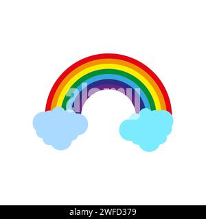 Rainbow clouds cartoon. Clipart image. Vector illustration. Stock image. EPS 10. Stock Vector