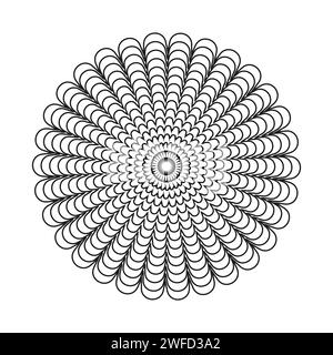 Modern circle petals line. Abstract geometric round shape. Vector illustration. EPS 10. Stock Vector