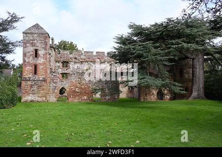 Acton Burnel castle, a 13th century fortified manor house in Acton Burnell, Shrewsbury, Shropshire Stock Photo