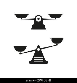 scale icons on white background. Libra symbol, balance sign. Vector illustration. stock image. EPS 10. Stock Vector