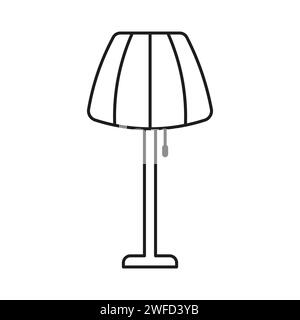 floor lamp icon. Single line. Vector illustration. Stock image. EPS 10. Stock Vector