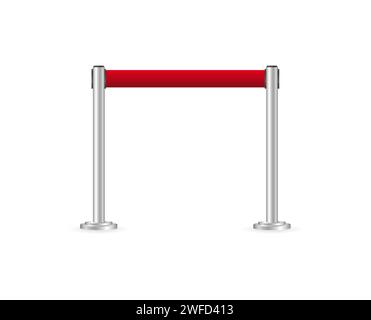 red ribbon fence. Vector illustration. stock image. EPS 10. Stock Vector