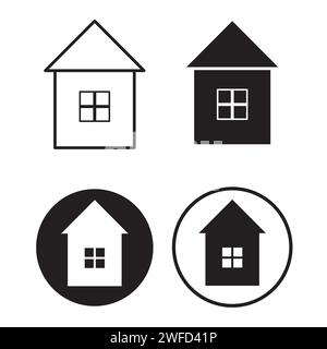 House icons set in flat style. Logo symbol. Vector illustration. stock image. EPS 10. Stock Vector