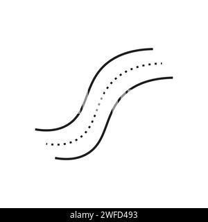 Line art road icon. Line art. Empty highway. Vector illustration. stock image. EPS 10. Stock Vector