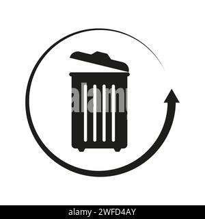 Trash circular arrow. Vector illustration. EPS 10. Stock Vector