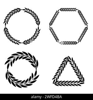 Wreaths geometric shapes. Circular frame. Invitation card design. Vector illustration. stock image. EPS 10. Stock Vector