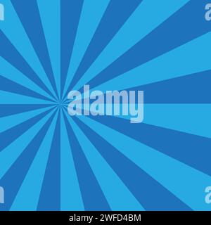 Retro cartoon with blue rays. Abstract blue light effect. Vector illustration. stock image. EPS 10. Stock Vector