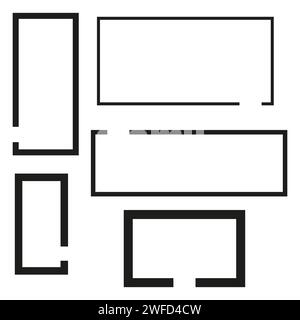 broken rectangles. Edge frame. Vector illustration. stock image. EPS 10. Stock Vector