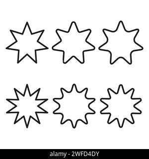 different stars frames. Logo, label. Vector illustration. EPS 10. Stock Vector