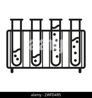 Flat test tubes stand icon. Vector illustration. Stock image. eps 10. Stock Vector