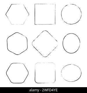 Exclusive frames, figures. Different frame set. Hand drawn old sketch. stock image. EPS 10. Stock Vector