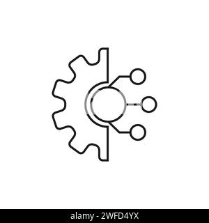 Data integration outline icon for graphic design. logo, web site, social media, mobile app. Vector illustration. EPS 10. Stock Vector